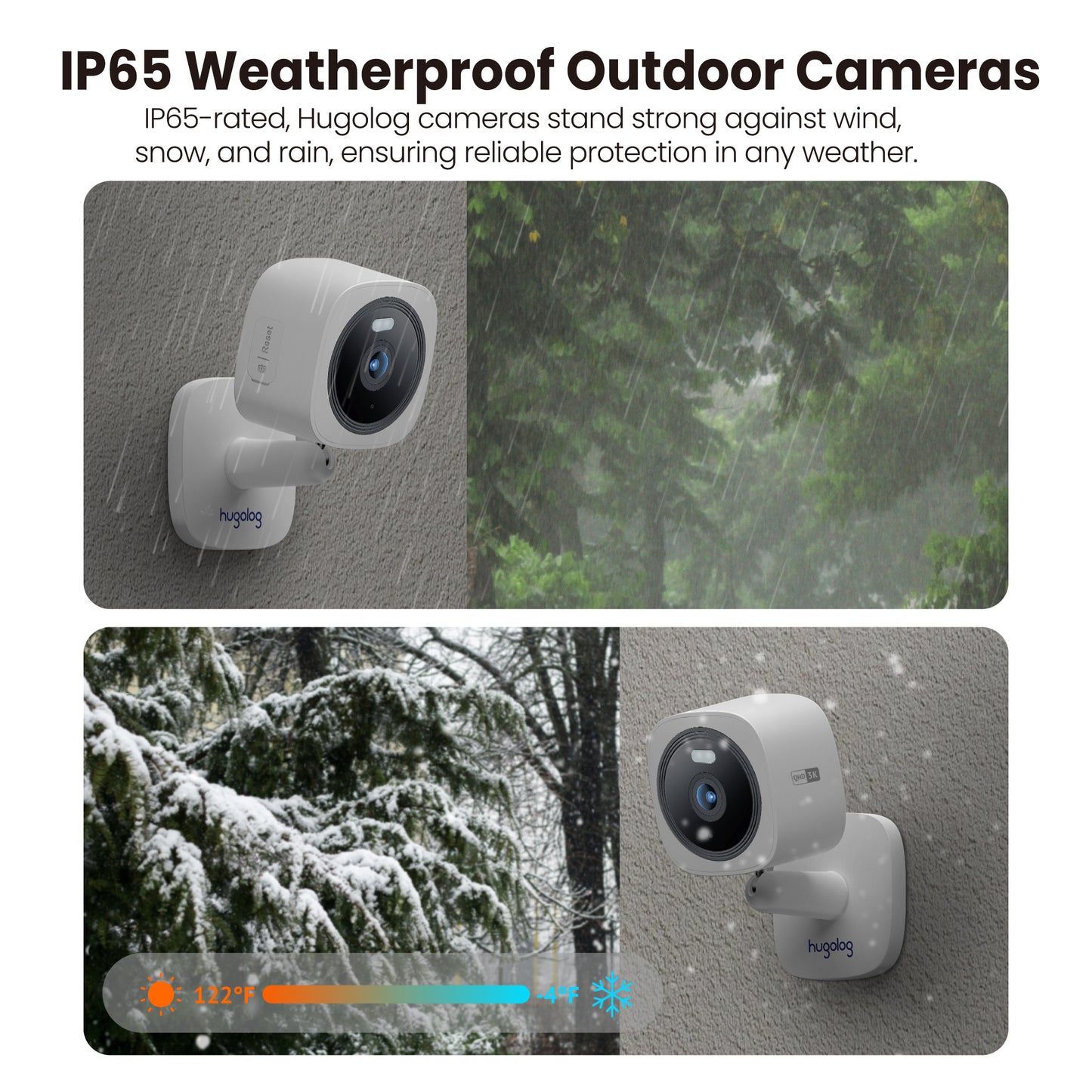 Hugolog E5 3K 5MP Outdoor Indoor Security Cameras