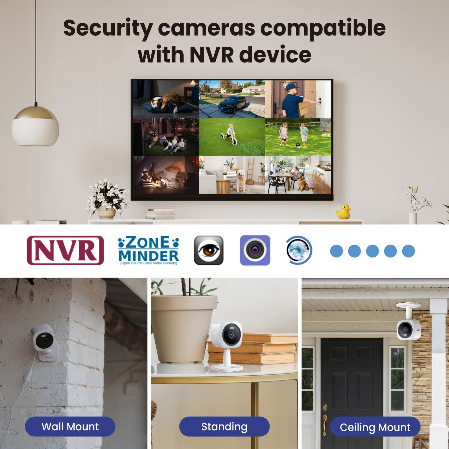 Hugolog E5 3K 5MP Outdoor Indoor Security Cameras